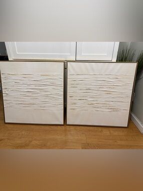 Textured Neutral Abstract Wall Art Pair